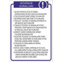 Uyarı Levhaları Güvenlik Talimatı 25 X 35 Cm Uyarı Levhası