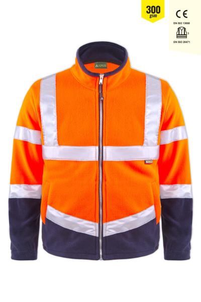 OLYMPUS CONTRAST SAFETY FLEECE JACKET TURUNCU/LACİVERT