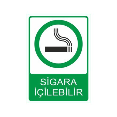 Sigara İçilebilir 25 X 35 Cm Uyarı Levhası